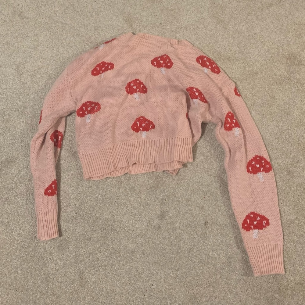 Pink mushroom sweater